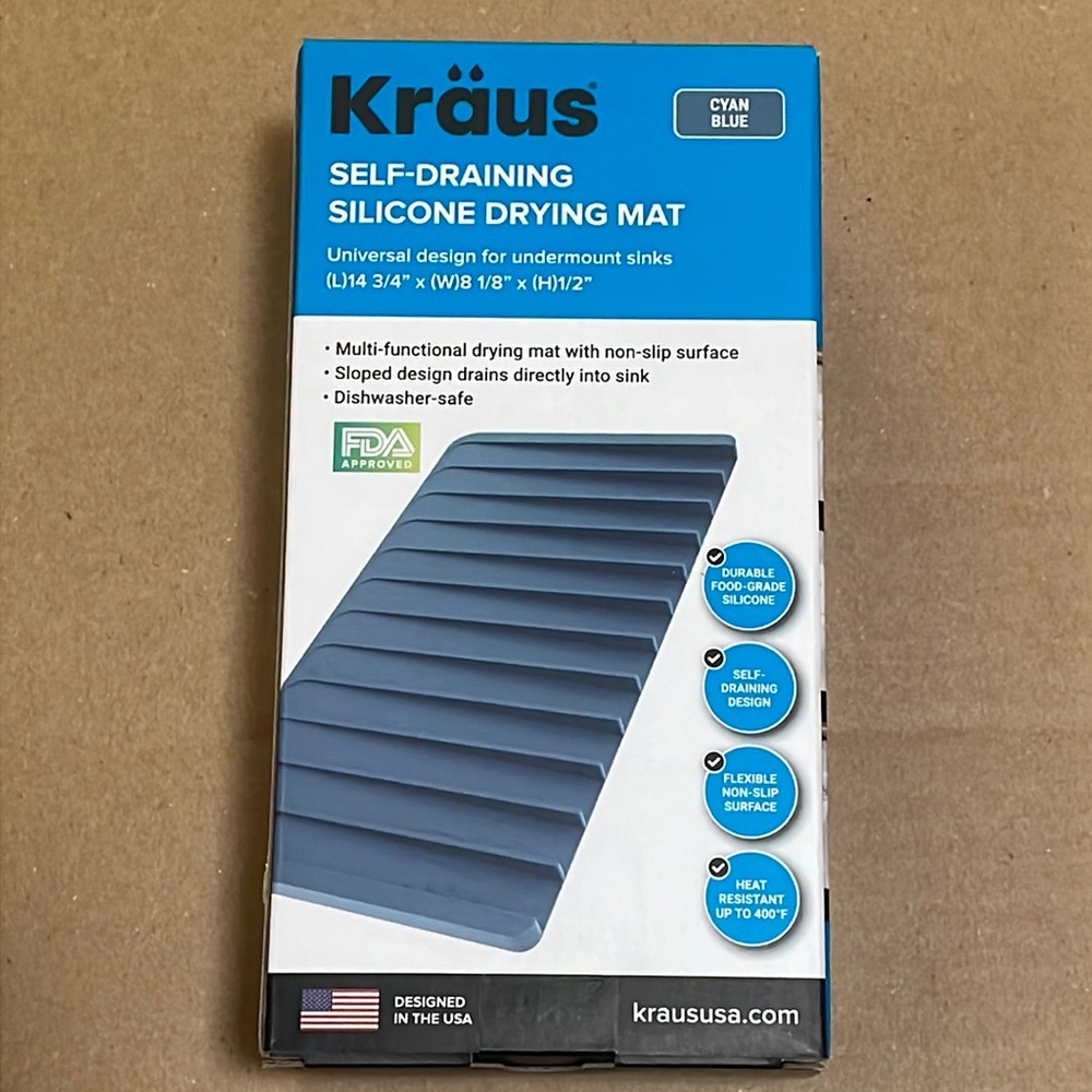 Kraus self-draining silicone drying mat